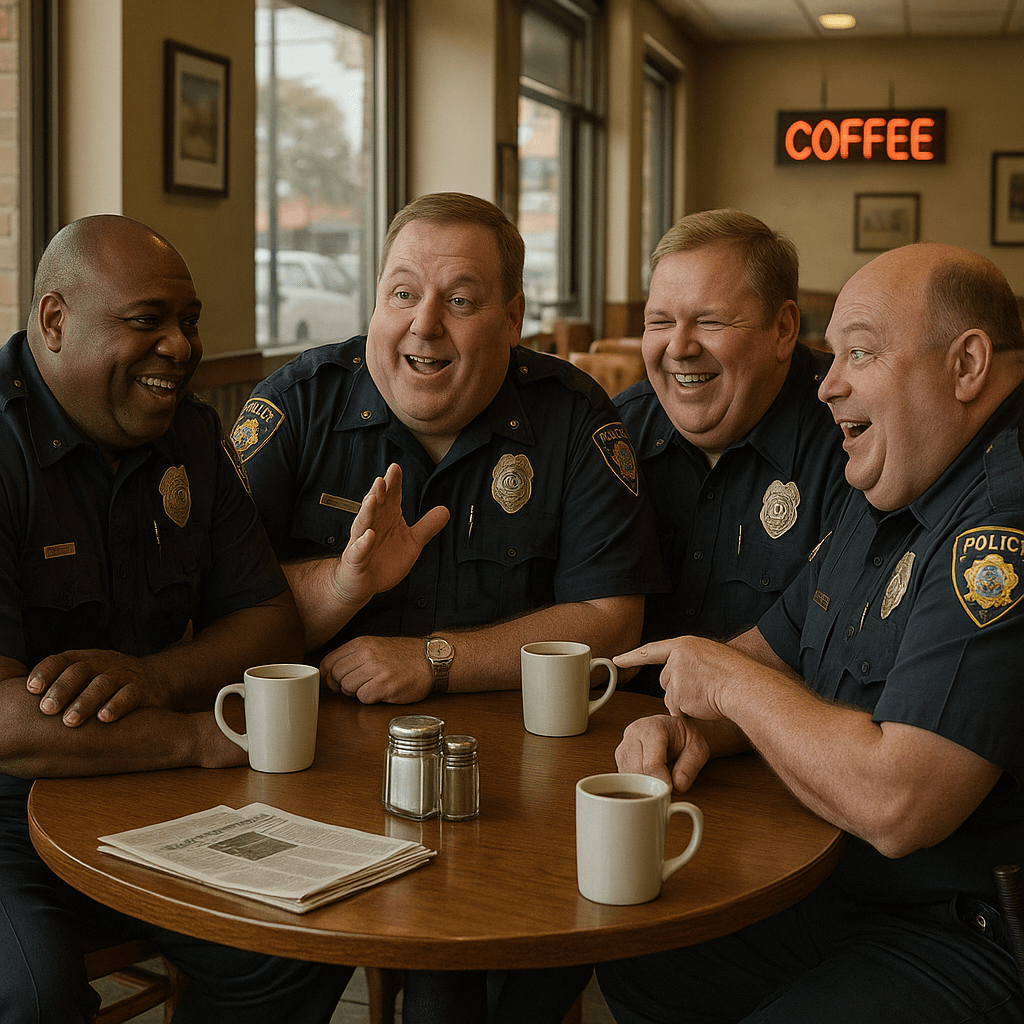 Cops Gather at Local Coffee Shop to Regale Each Other With Tales of Scoring 4 Touchdowns in a Single High School Football Game