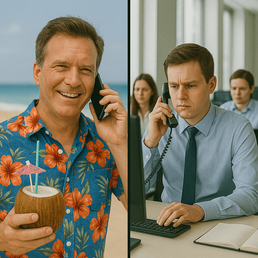 Small Business Owner Makes Enormous Sacrifice, Makes Phone Call During Vacation to Ensure All Employees Are Working Hard