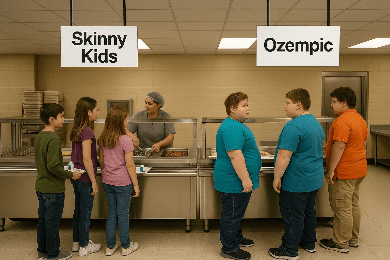 Federal Cutbacks Force Cuts in School Lunch Programs. Ozempic to Be Distributed to Fat Kids.